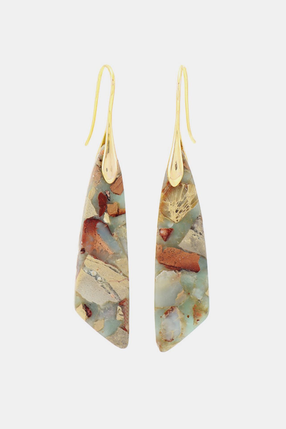 Handmade Natural Stone Dangle Earrings - Tangerine Goddess