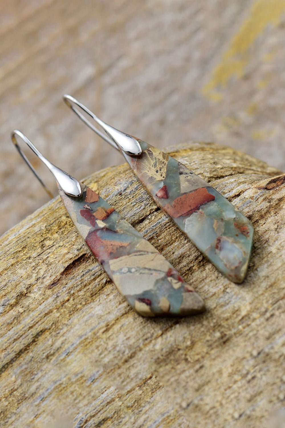 Handmade Natural Stone Dangle Earrings - Tangerine Goddess