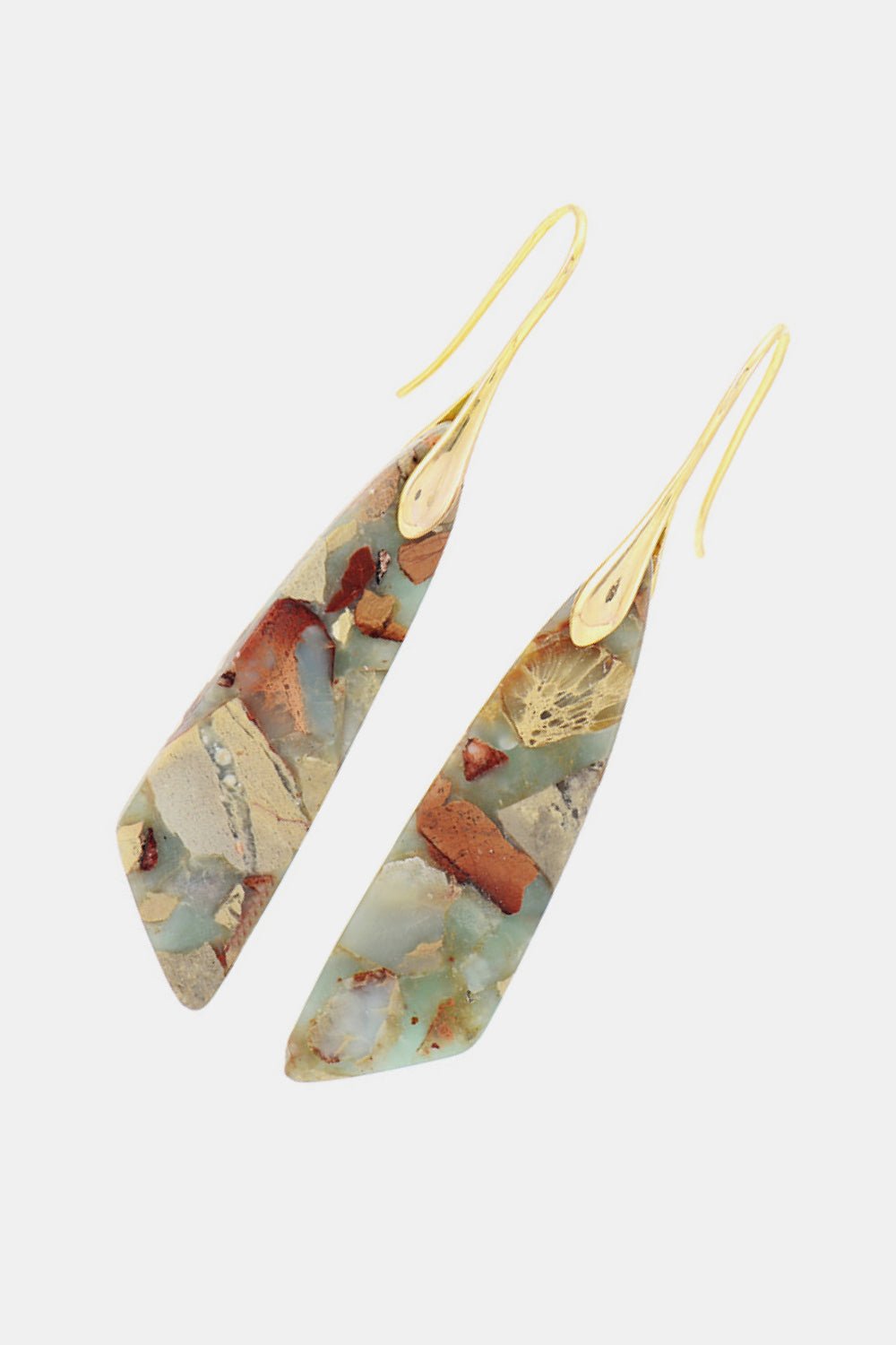 Handmade Natural Stone Dangle Earrings - Tangerine Goddess
