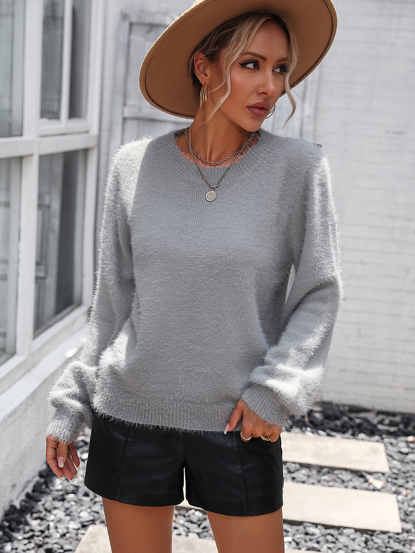 Lace Detail Cutout Sweater - Tangerine Goddess