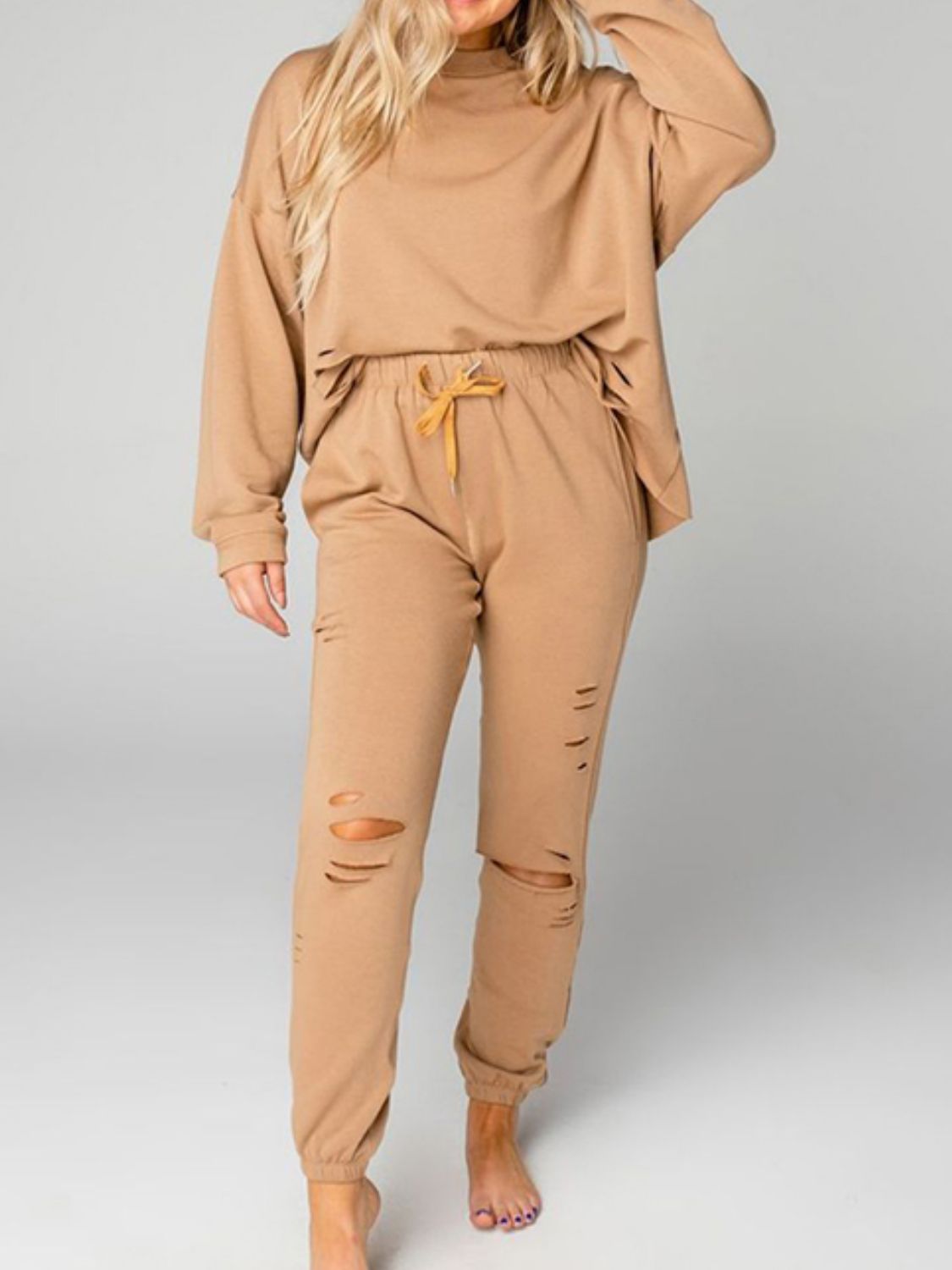 Sweatshirt and Joggers Set - Tangerine Goddess