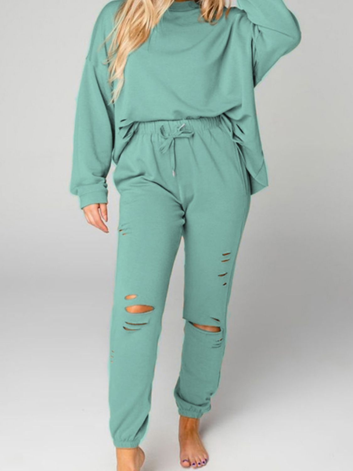 Sweatshirt and Joggers Set - Tangerine Goddess
