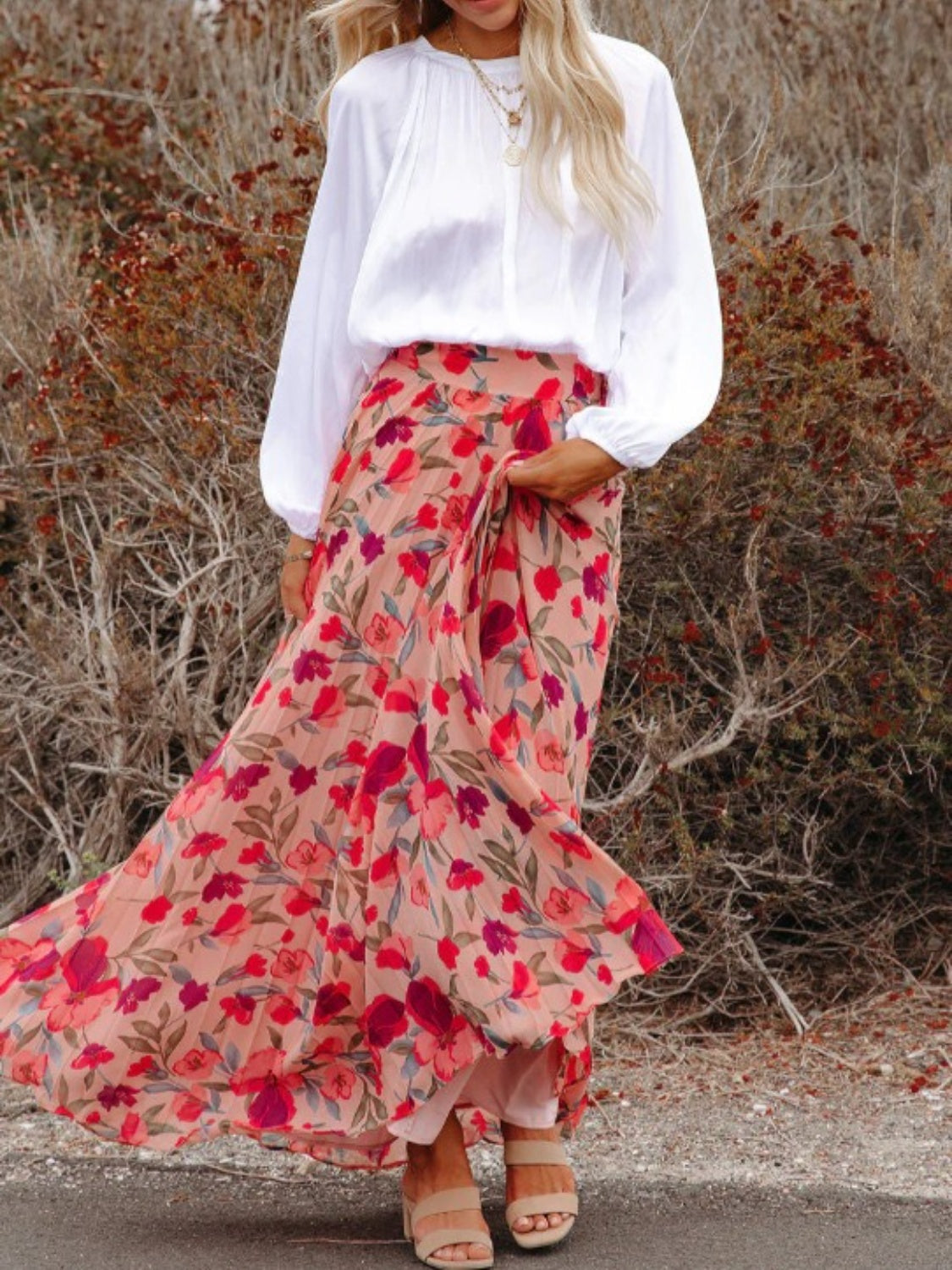 Gemma Pleated Maxi Skirt