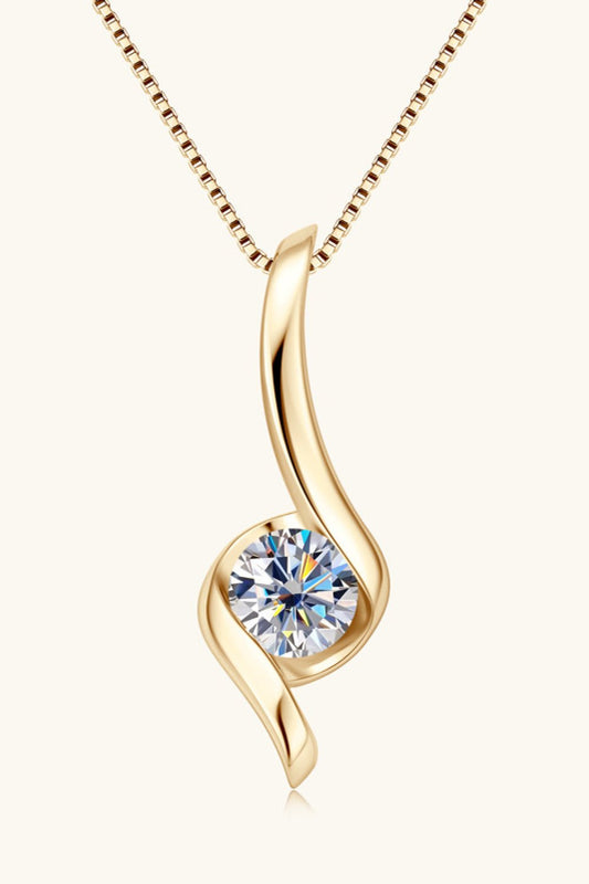 1 Carat Moissanite Flow Necklace - Tangerine Goddess