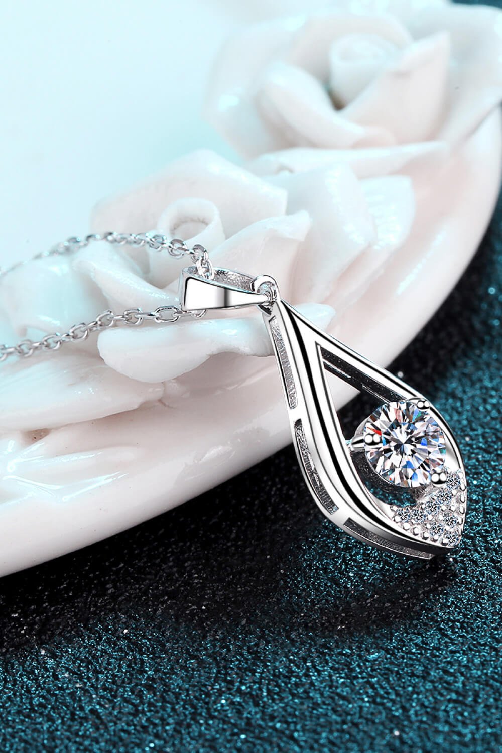 Always Glamorous Moissanite Pendant Necklace - Tangerine Goddess