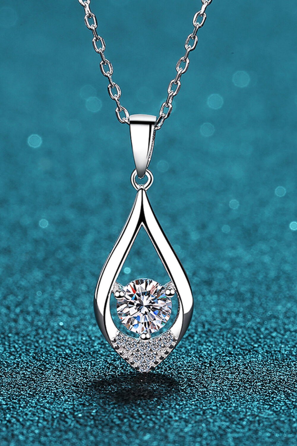 Always Glamorous Moissanite Pendant Necklace - Tangerine Goddess