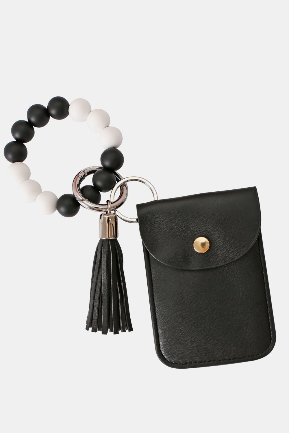 Bead Wristlet Key Chain with Wallet - Tangerine Goddess