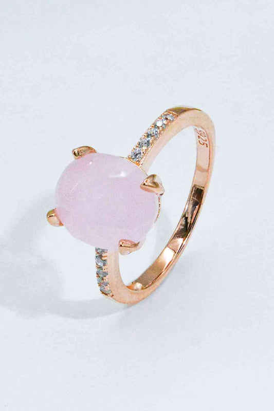 Rose Quartz Ring in Rose Gold
