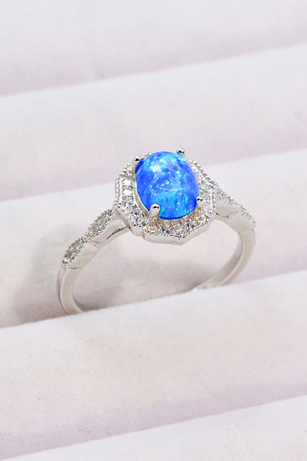 Blue Opal and Zircon Ring - Tangerine Goddess