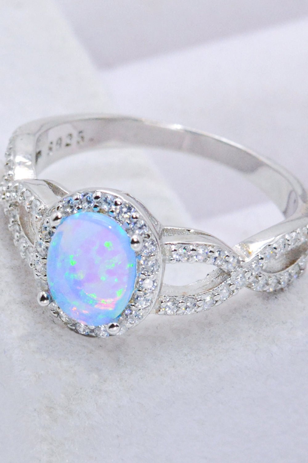 Blue Opal Halo Ring - Tangerine Goddess