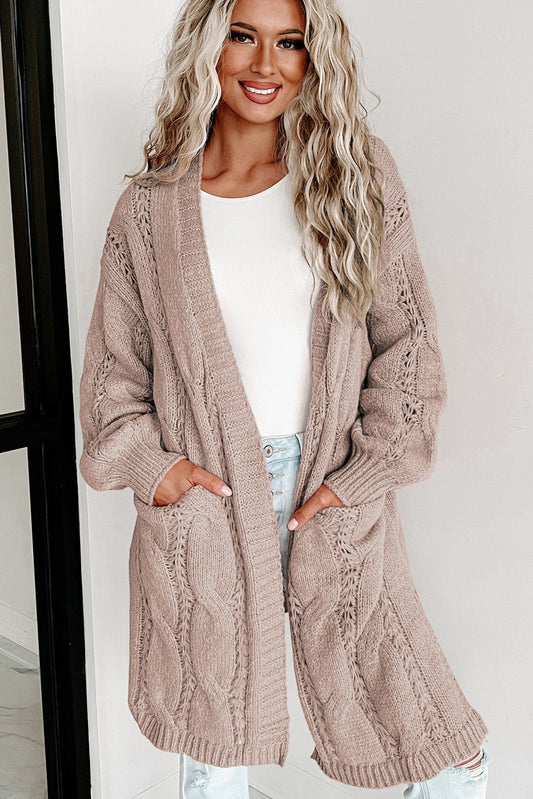 Cable-Knit Cardigan - Cardigan Tangerine Goddess Mocha / S