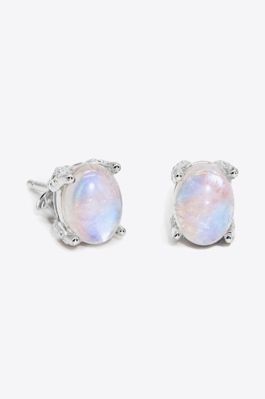 Classic Moonstone Stud Earrings - Tangerine Goddess