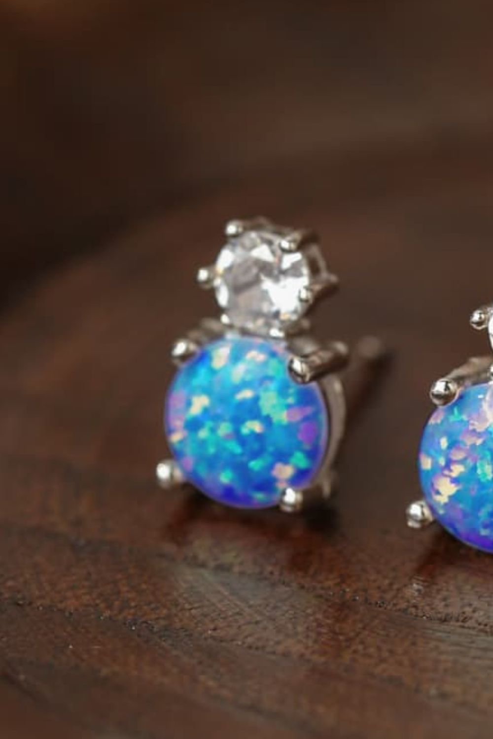 Double Stone Opal Stud Earrings - Tangerine Goddess