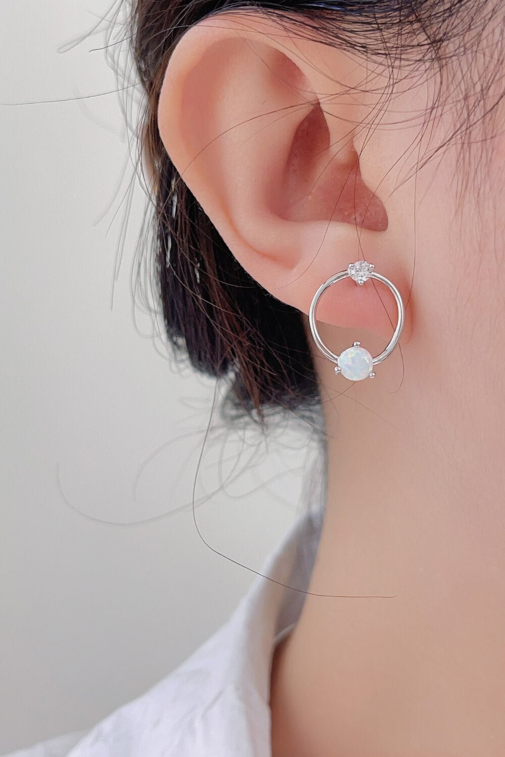 Double Stud Opal Earrings - Tangerine Goddess