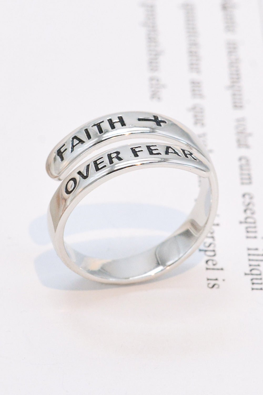 FAITH OVER FEAR Ring - Tangerine Goddess