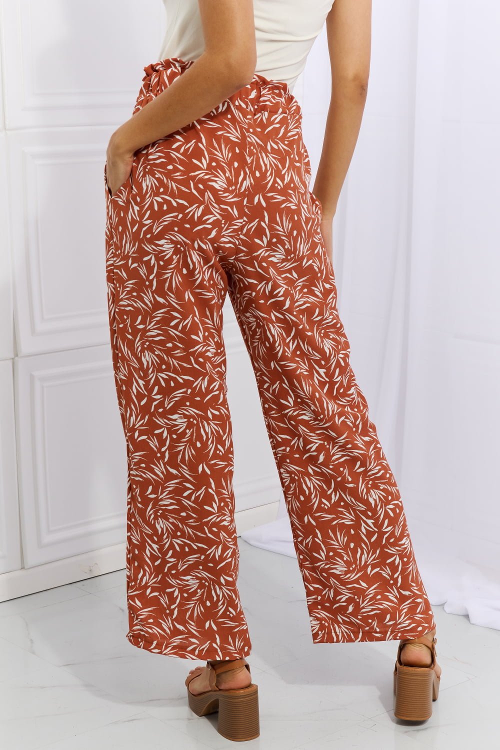 Geometric Printed Pants - Tangerine Goddess