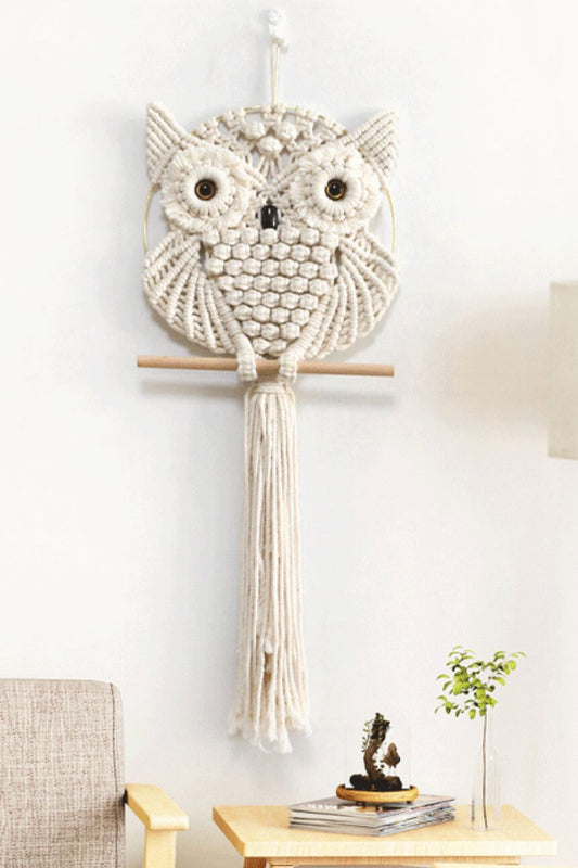 Hand-Woven Owl Macrame Wall Hanging - Tangerine Goddess