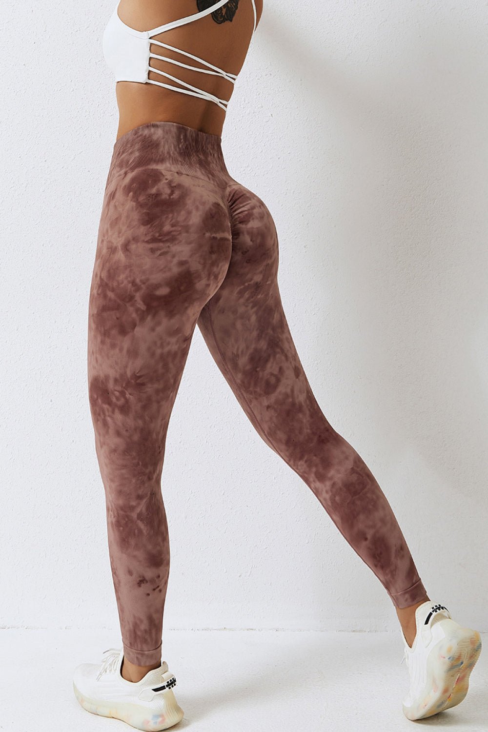 High Waist Tie-Dye Long Sports Pants - Tangerine Goddess