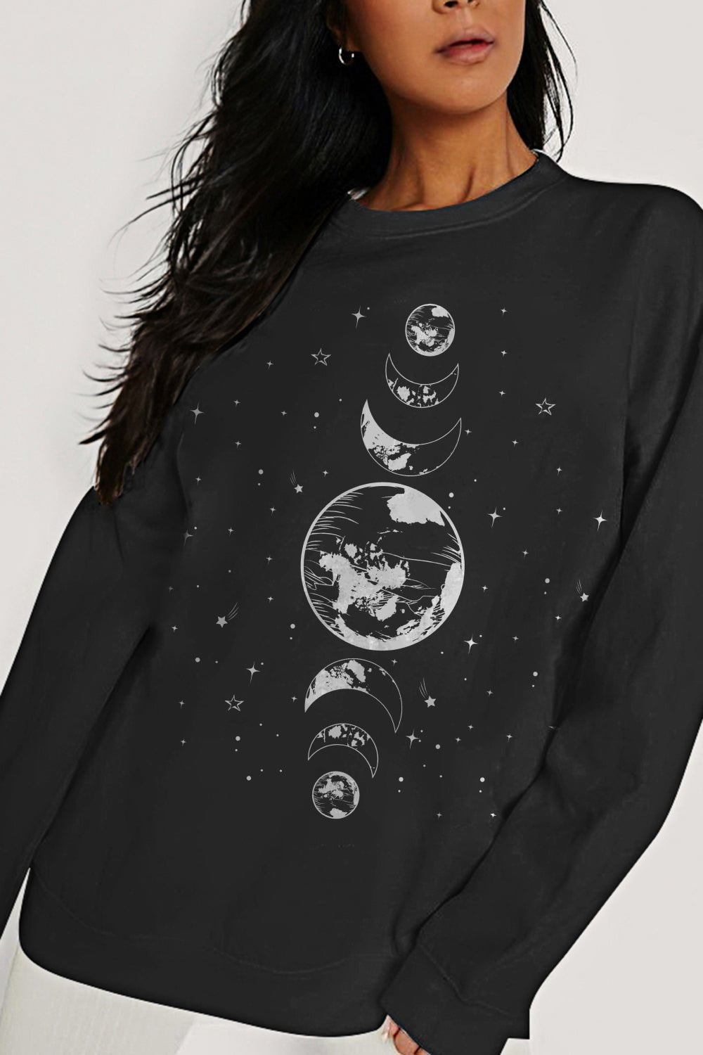 Intuition Earth & Moon Graphic Sweatshirt - Tangerine Goddess