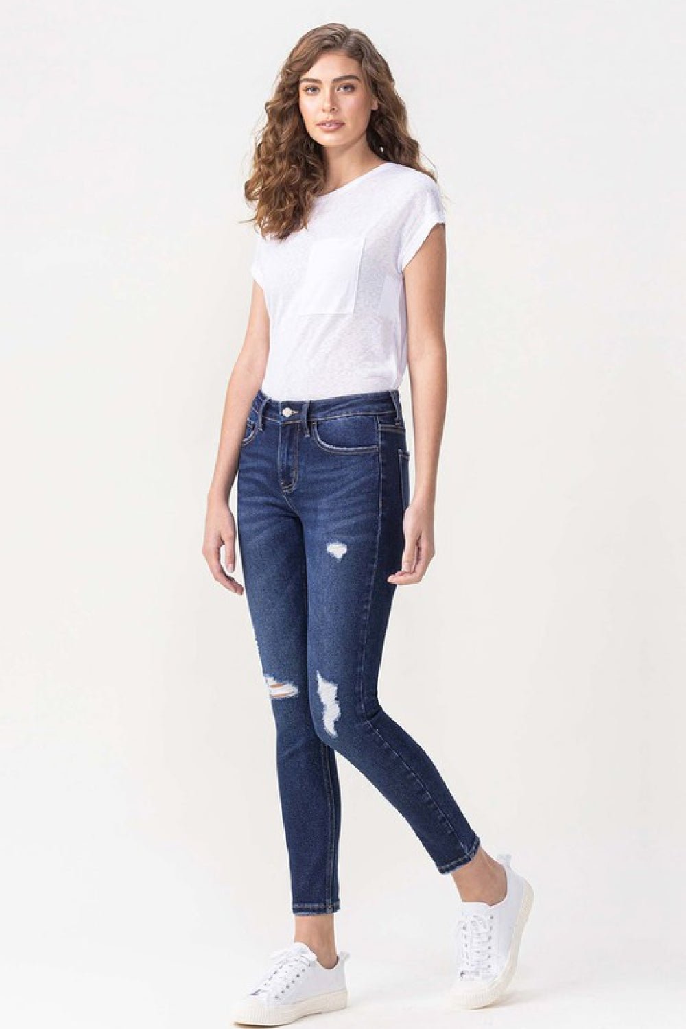Kaitlyn Midrise Crop Skinny Jeans - Tangerine Goddess