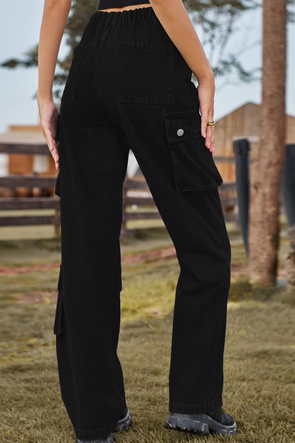 Kellyann Loose Fit Jeans with Pockets - Tangerine Goddess