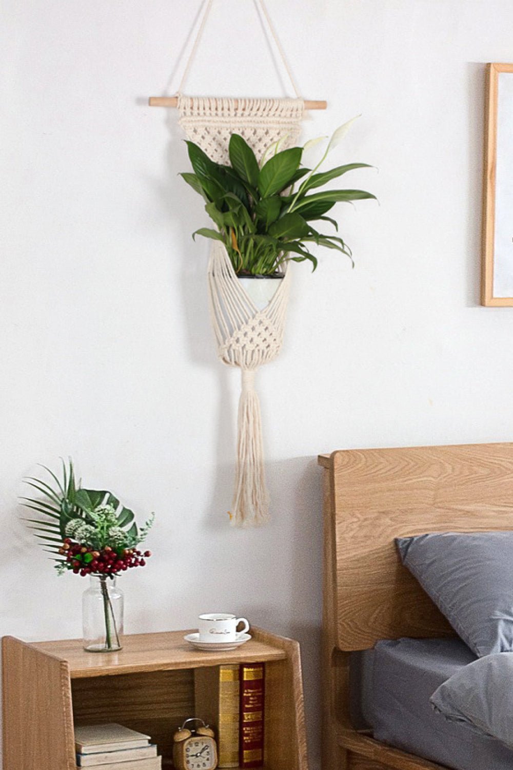 Macrame Basket Wall Hanging - Tangerine Goddess