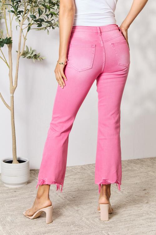 Malia Frayed Hem Bootcut Jeans - Tangerine Goddess