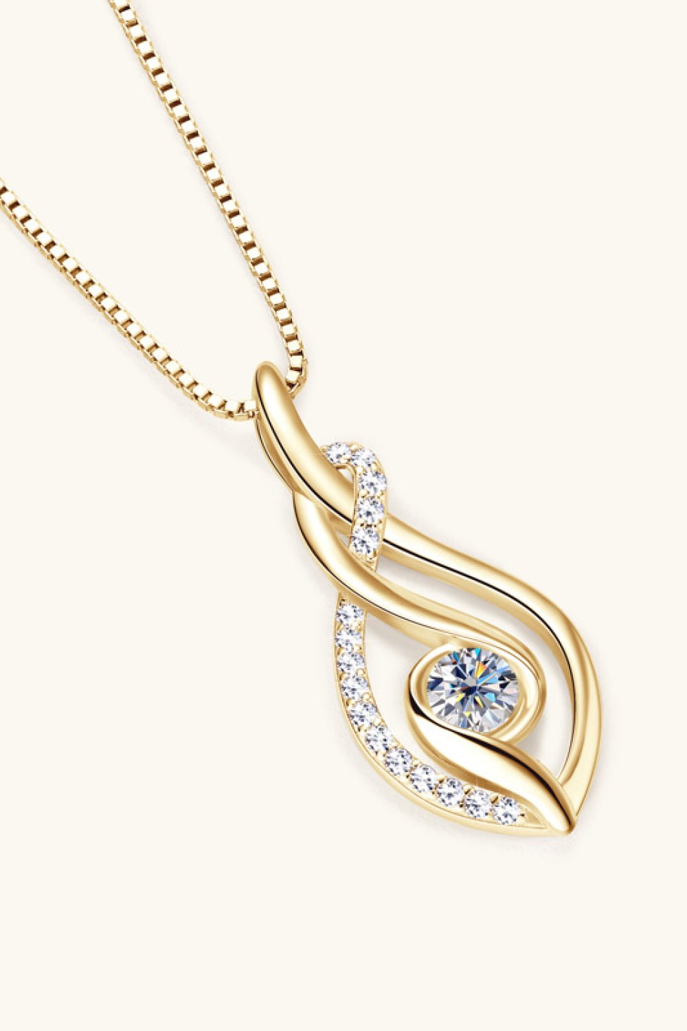 Moissanite Infinite Necklace- 925 Sterling Silver - Tangerine Goddess