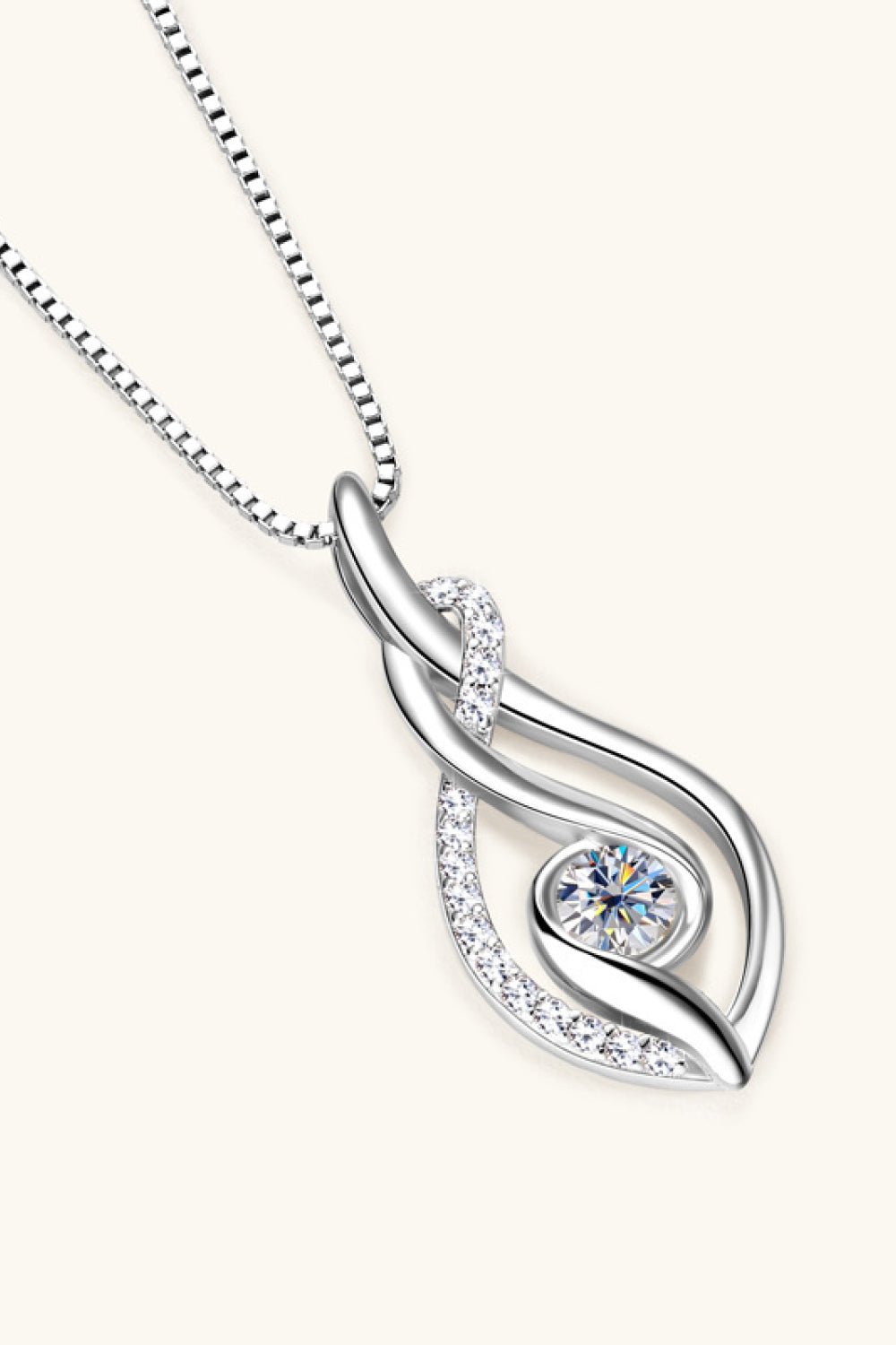 Moissanite Infinite Necklace- 925 Sterling Silver - Tangerine Goddess