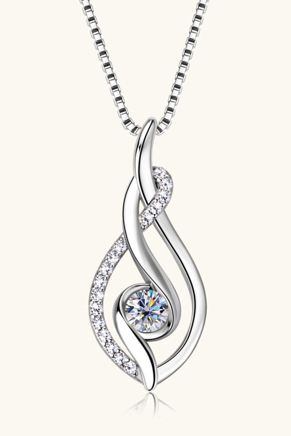 Moissanite Infinite Necklace- 925 Sterling Silver - Tangerine Goddess
