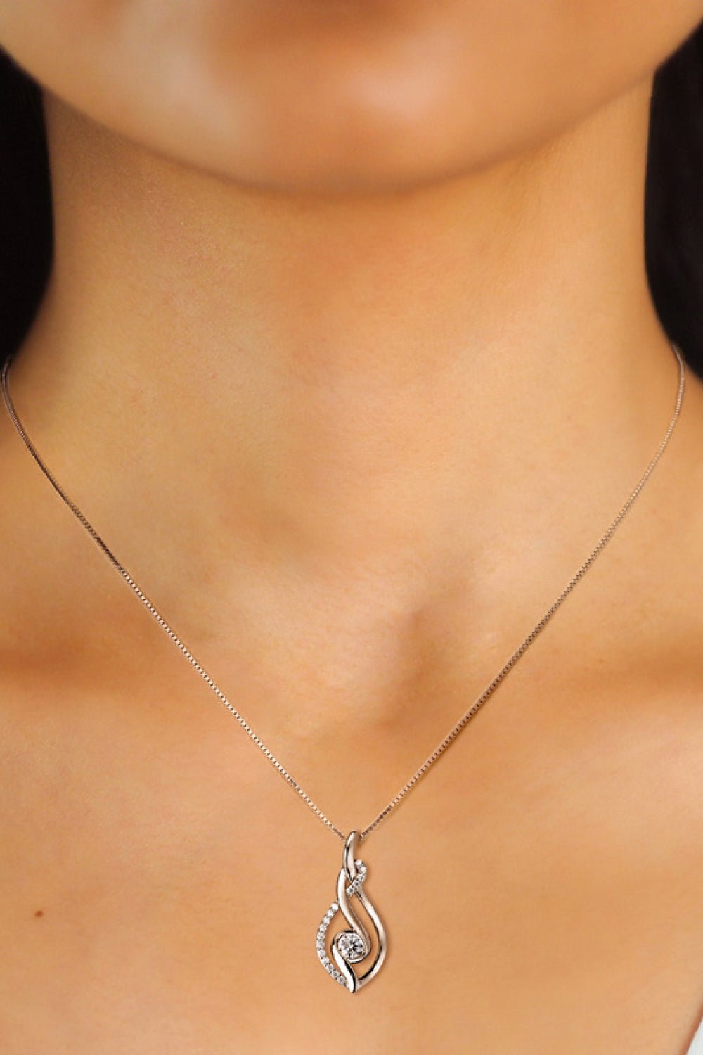 Moissanite Infinite Necklace- 925 Sterling Silver - Tangerine Goddess