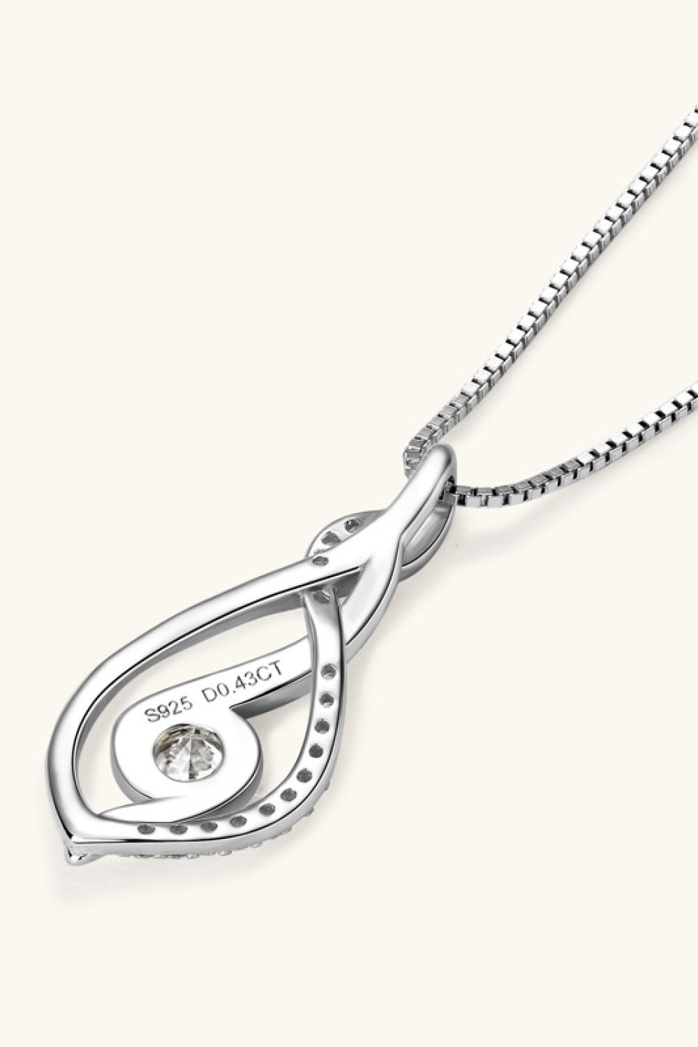 Moissanite Infinite Necklace- 925 Sterling Silver - Tangerine Goddess