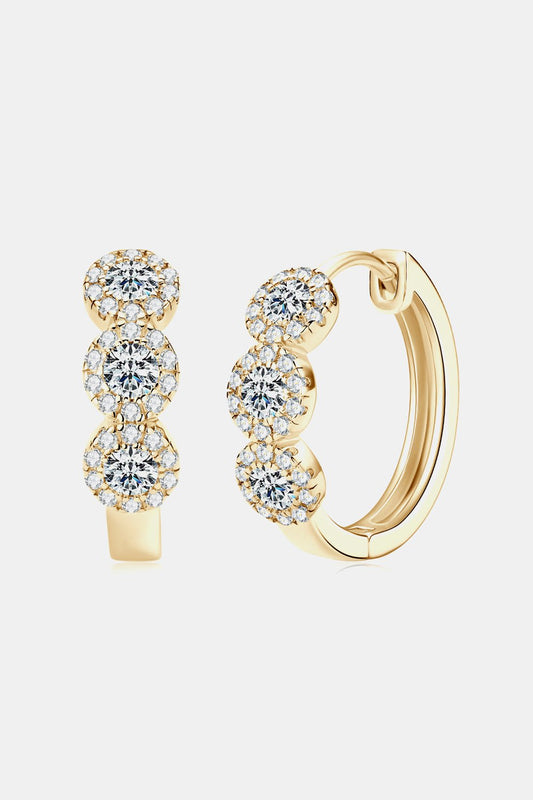 Moissanite Sterling Silver Huggie Earrings - Tangerine Goddess