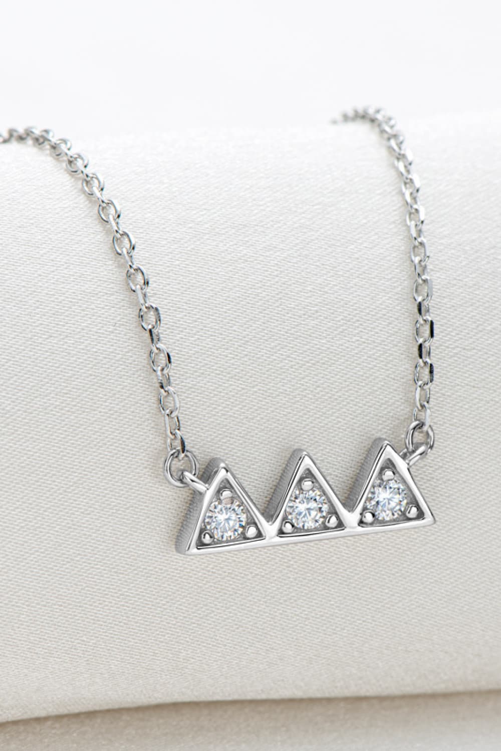 Moissanite Triangle Necklace - Tangerine Goddess