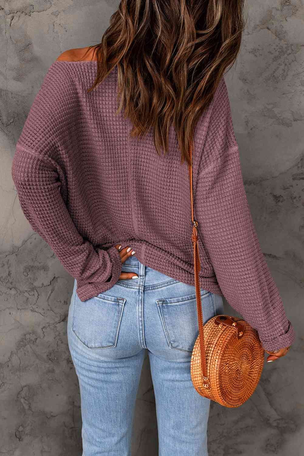 Notched Neck Boyfriend Top - Tangerine Goddess