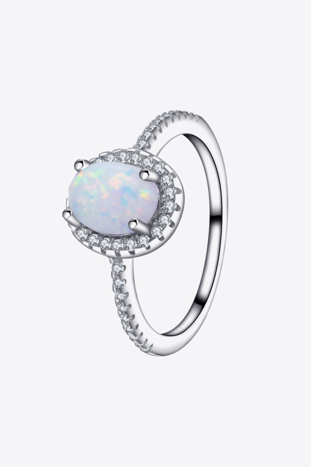 Opal Oval Halo Ring - Tangerine Goddess