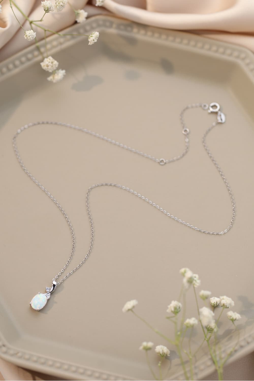 Opal Oval Pendant Necklace - Tangerine Goddess