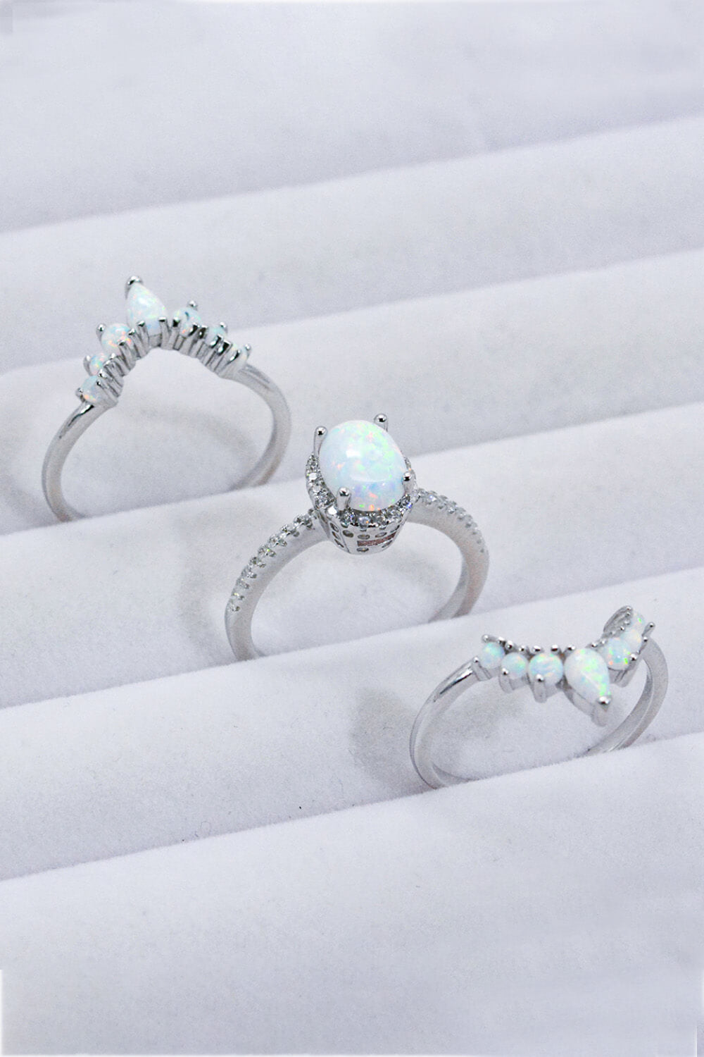 Opal Ring Set- Silver - Tangerine Goddess