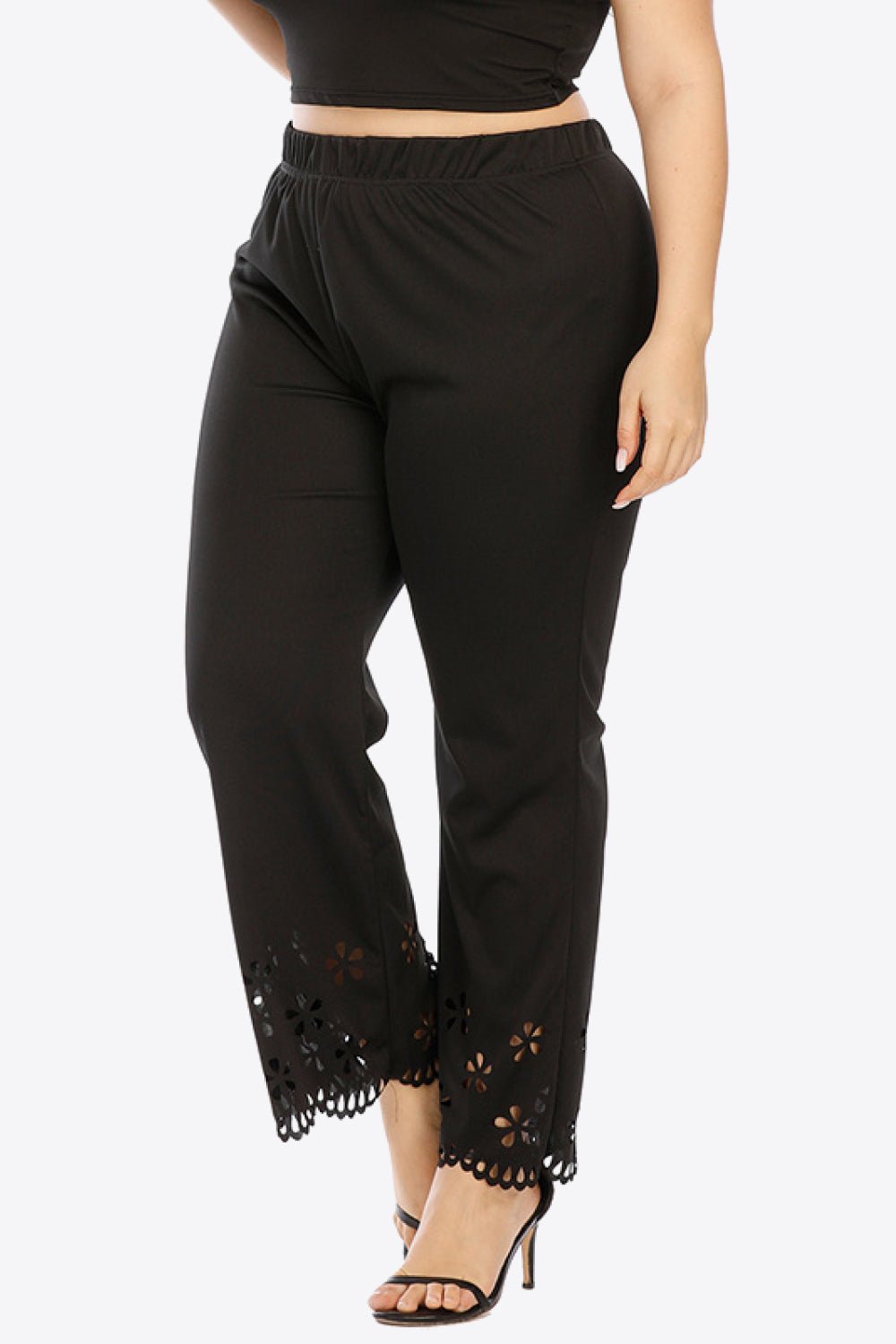 Openwork Detailed Cutout Pants - Tangerine Goddess