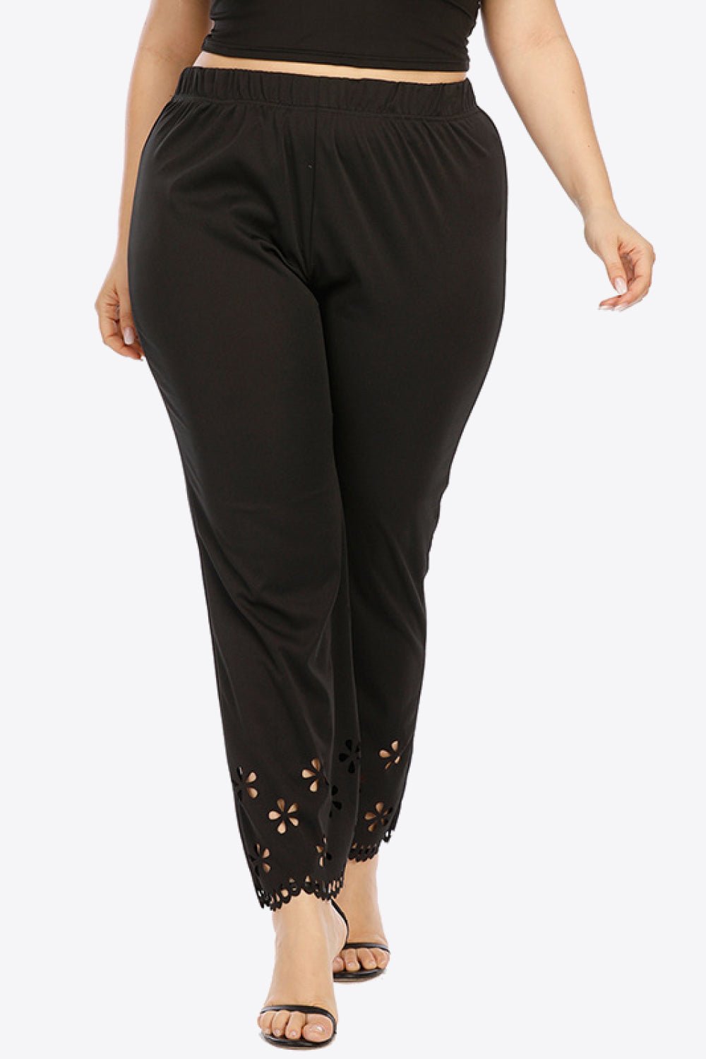 Openwork Detailed Cutout Pants - Tangerine Goddess