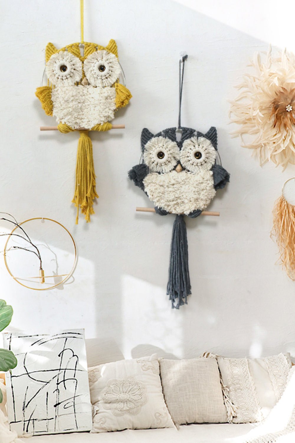 Owl Macrame Wall Hanging - Tangerine Goddess