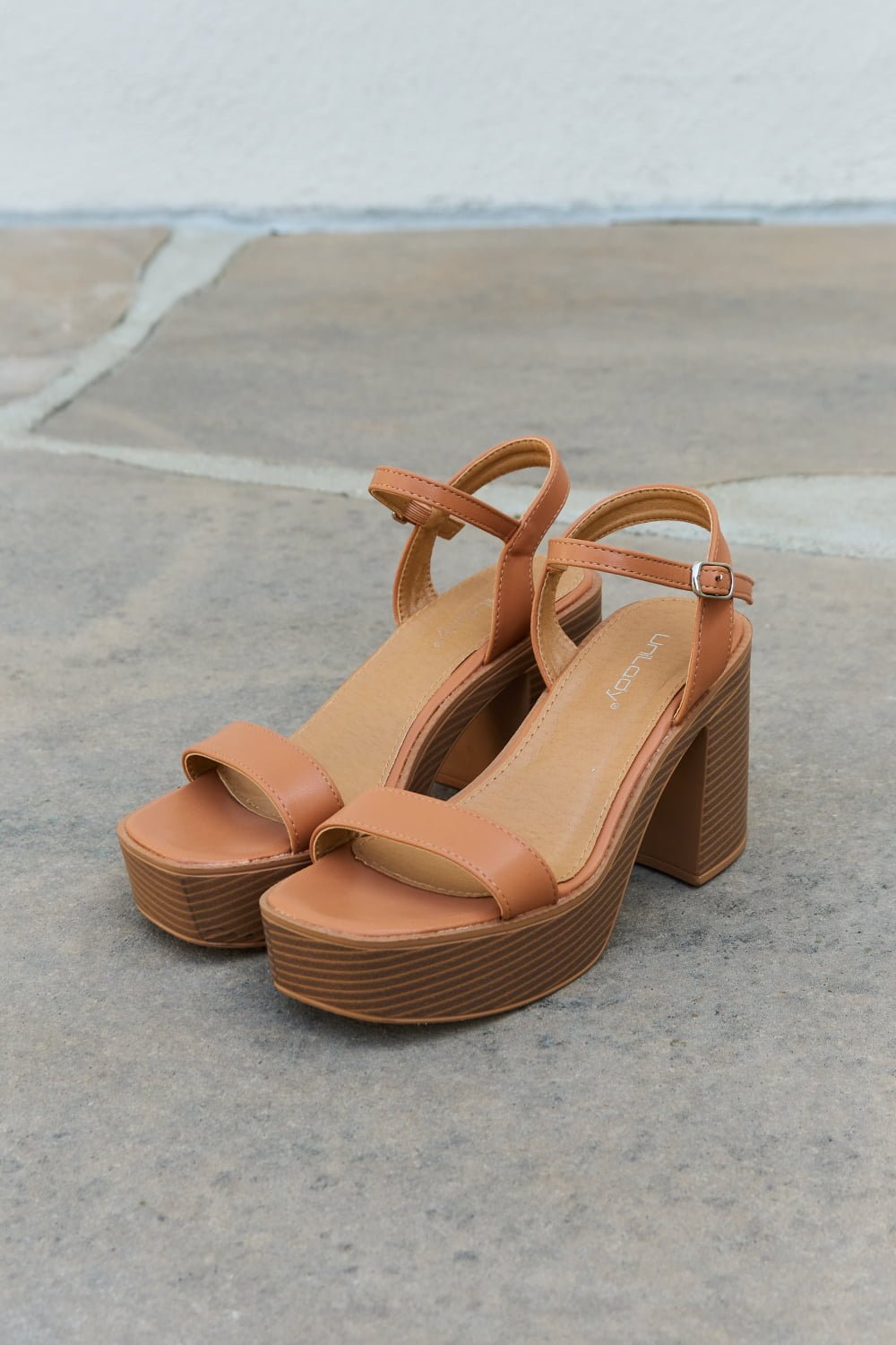 Platform Heel Sandals - Tangerine Goddess