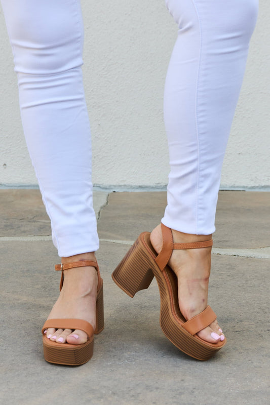Platform Heel Sandals - Tangerine Goddess