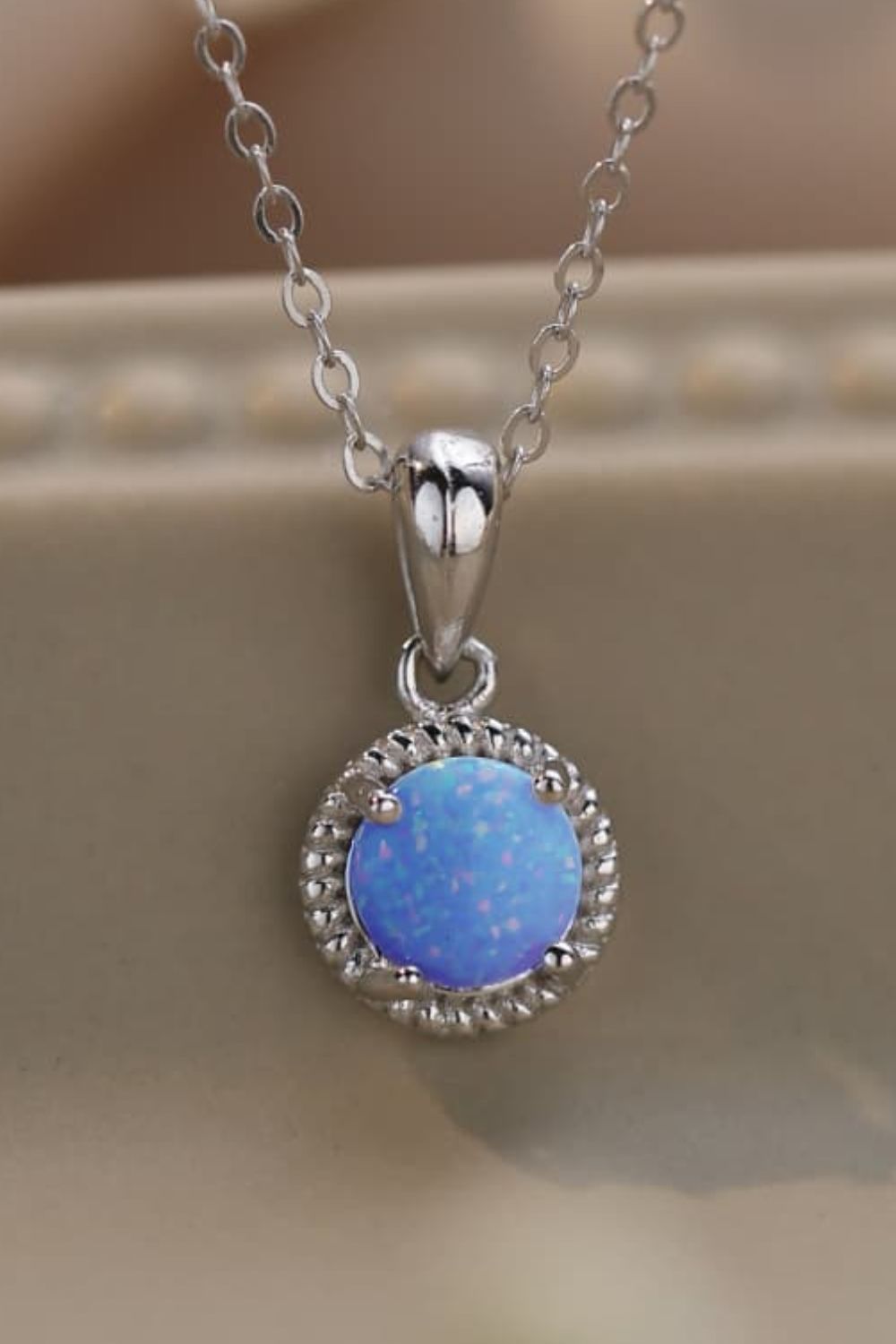 Round Opal Pendant Necklace - Tangerine Goddess