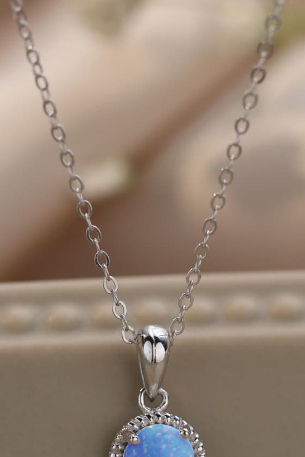 Round Opal Pendant Necklace - Tangerine Goddess