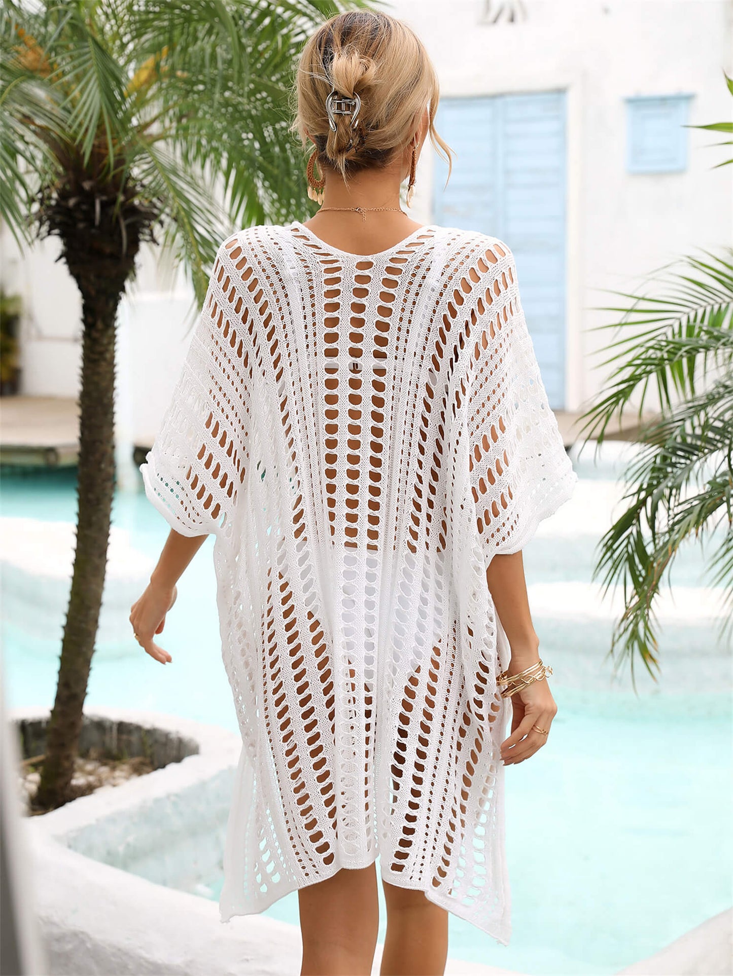 Side Slit Dolman Cover-Up - Tangerine Goddess