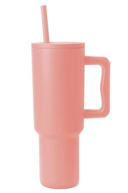 Stainless Steel Tumbler with Matching Straw - Tangerine Goddess