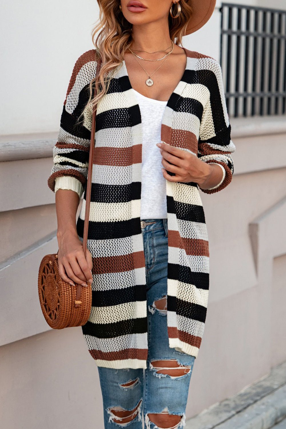 Striped Cardigan - Tangerine Goddess