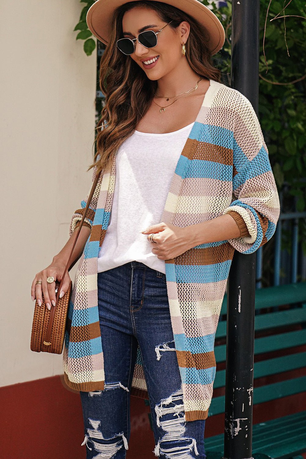 Striped Cardigan - Tangerine Goddess